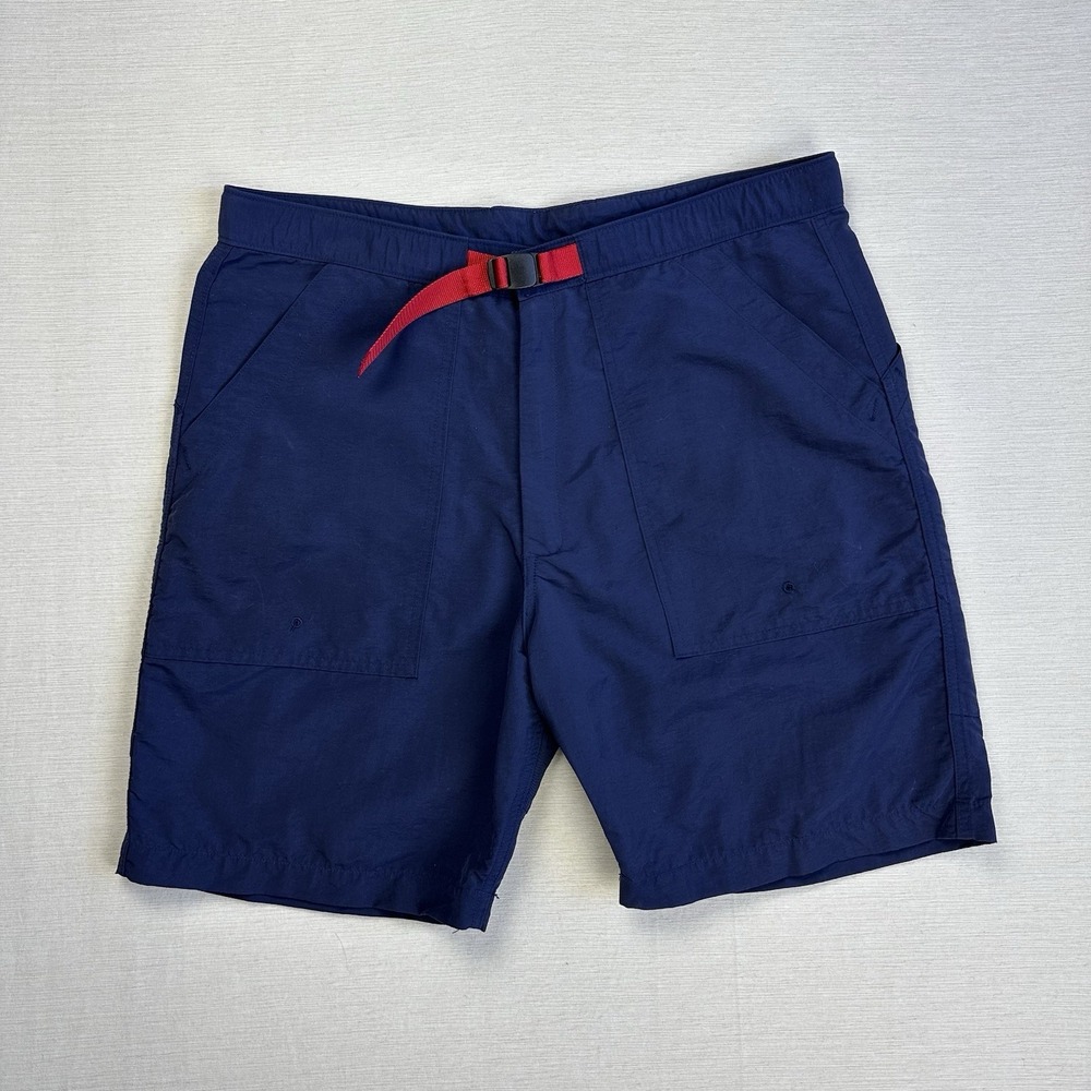 Topo Designs Mountain Shorts Belted Rip Stop Men L Blue Hiking Camping Huckberry